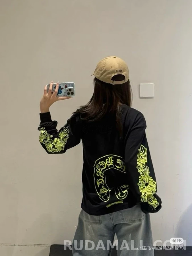 크롬하츠 크롬하츠 말발굽 소매 프린트 긴팔 티셔츠 상세 이미지