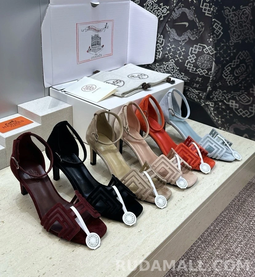에르메스 에르메스 기하학 커팅 하이힐 샌들 상세 이미지