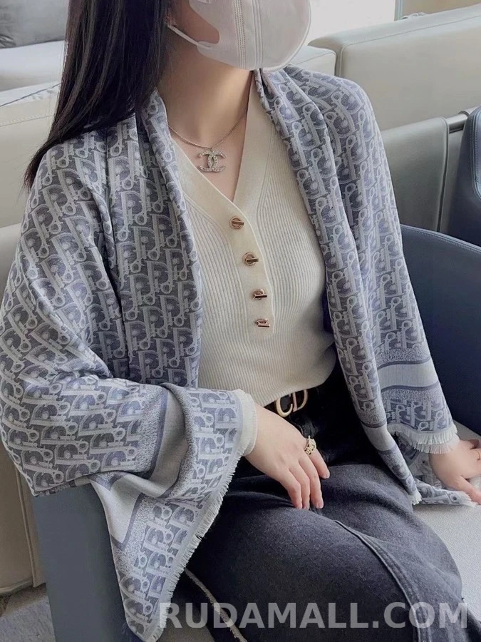 디올 디올 오블리크 패턴 숄 상세 이미지