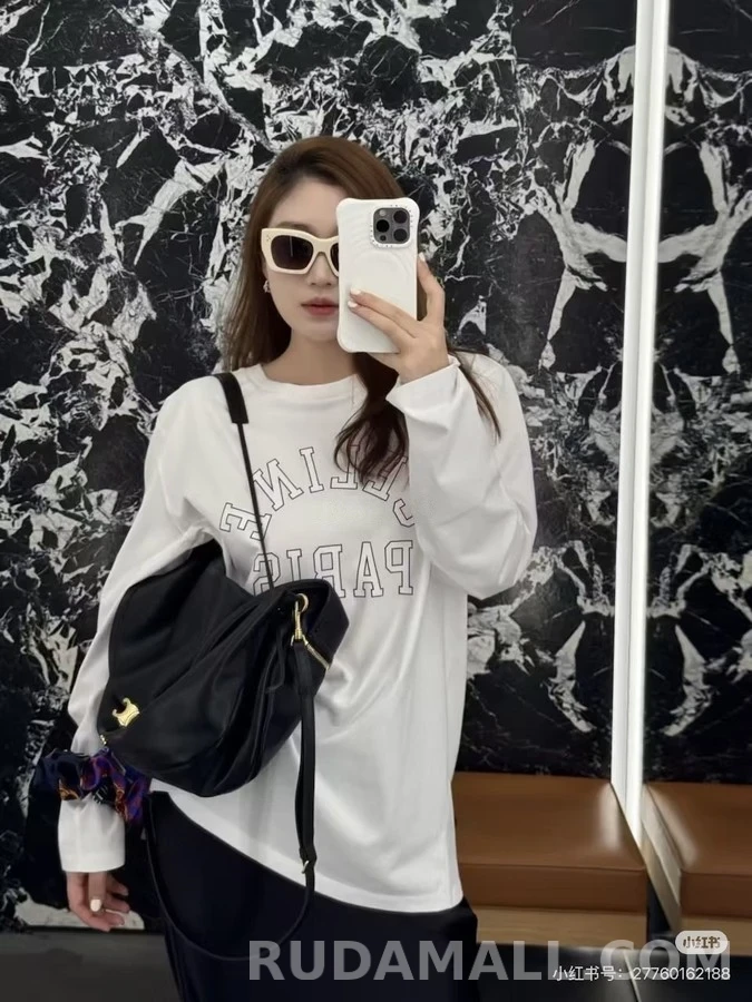 셀린느 셀린느 공심 레터링 긴팔 티셔츠 상세 이미지