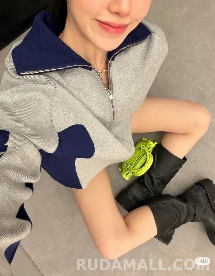 발렌시아가 발렌시아가 배색 로고 집업 니트 상세 이미지