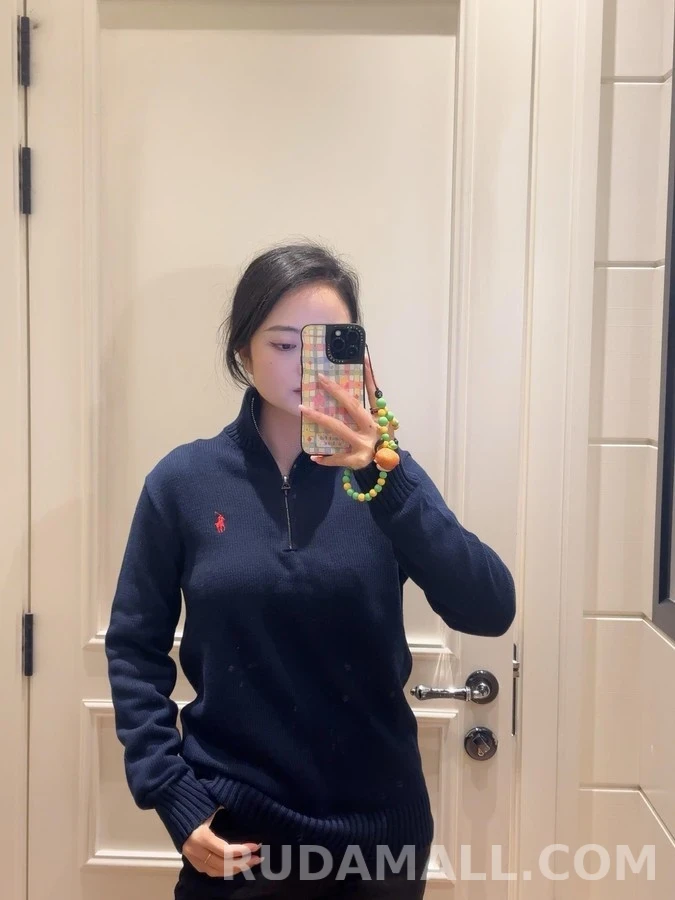폴로 랄프 로렌 폴로 랄프 로렌 로고 자수 하프집업 니트 상세 이미지