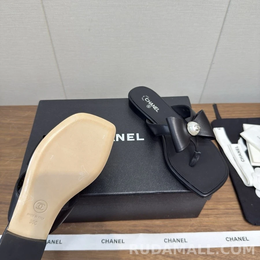 샤넬 샤넬 진주 로고 리본 샌들 상세 이미지