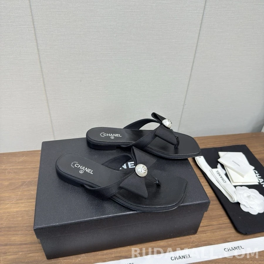 샤넬 샤넬 진주 로고 리본 샌들 상세 이미지