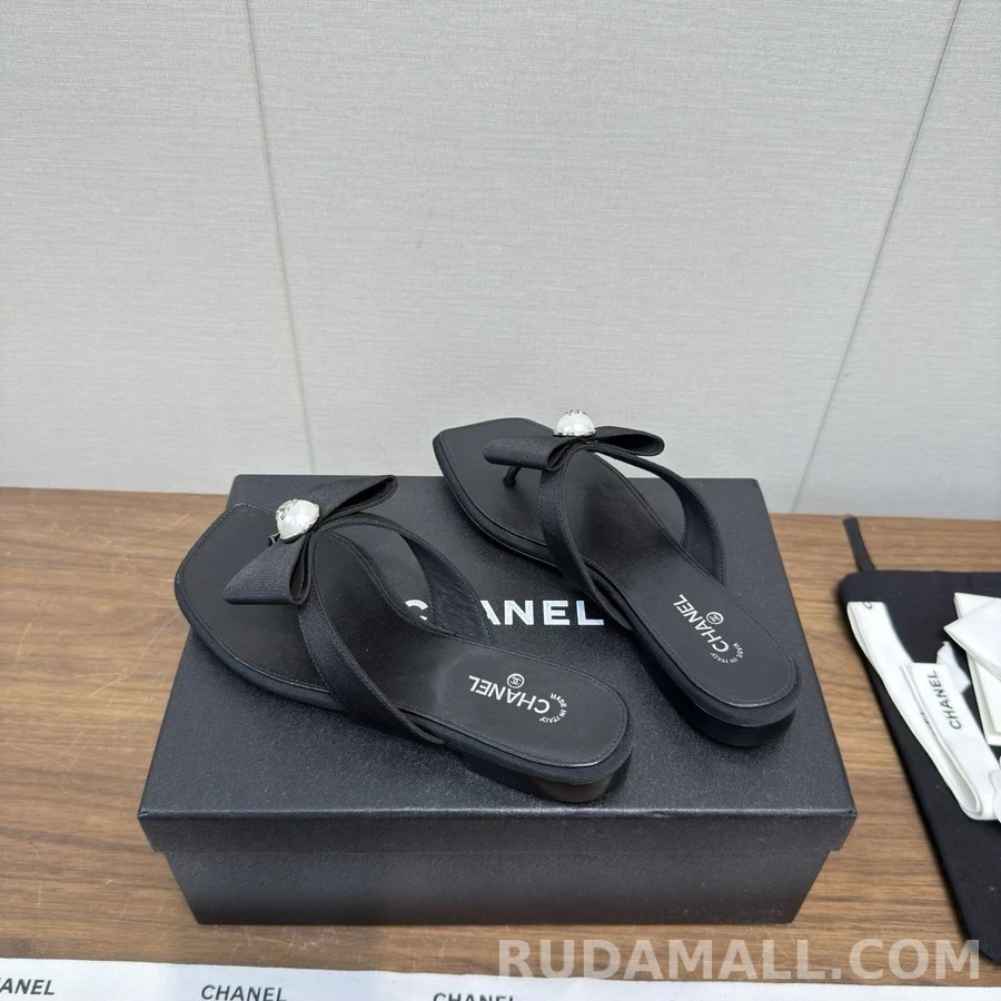 샤넬 샤넬 진주 로고 리본 샌들 상세 이미지