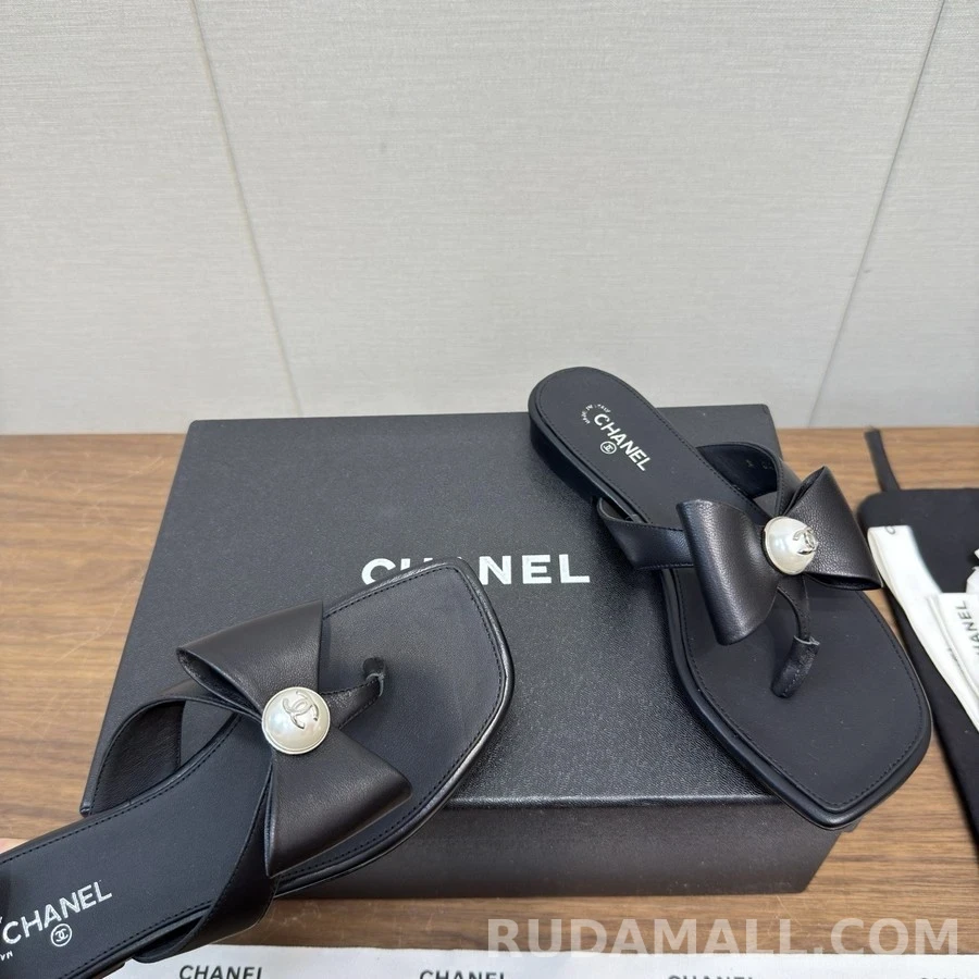 샤넬 샤넬 진주 로고 리본 샌들 상세 이미지
