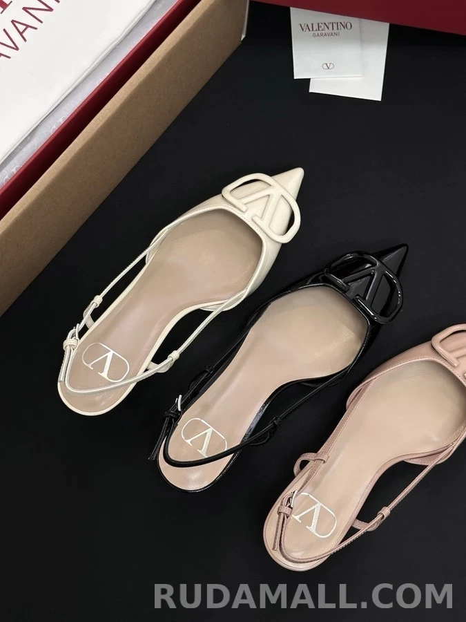 발렌티노 발렌티노 V로고 포인티드 슬링백 힐 상세 이미지