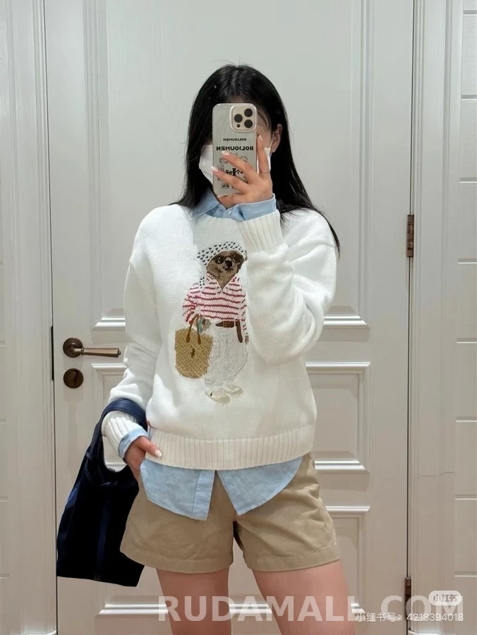 폴로 랄프 로렌 폴로 랄프레론 반다나 곰 자수 니트 상세 이미지