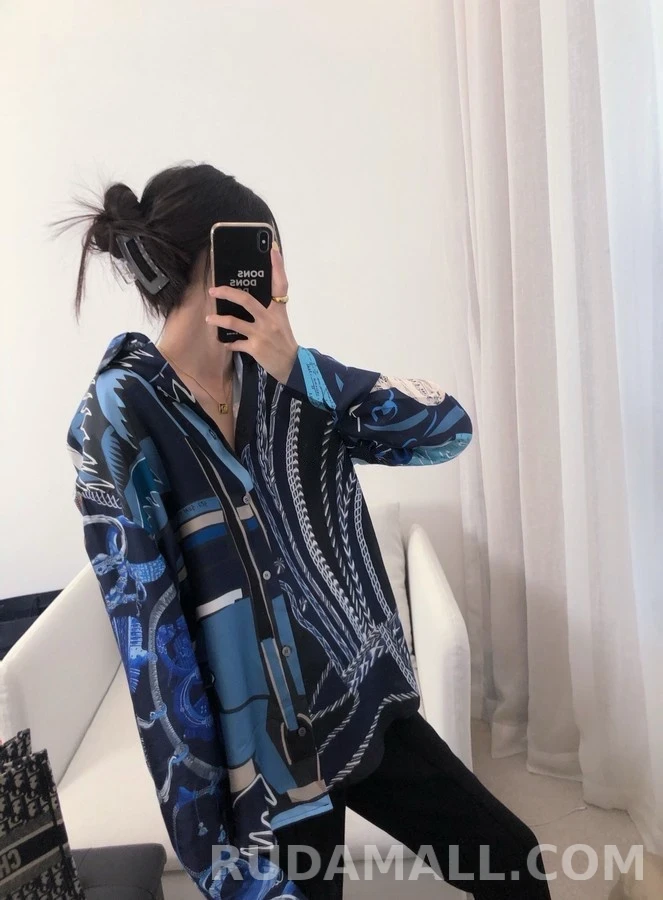 에르메스 에르메스 멀티 프린트 실크 셔츠 상세 이미지