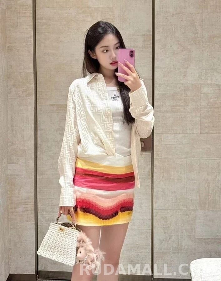 펜디 펜디 로고 자카드 사틴 셔츠 상세 이미지