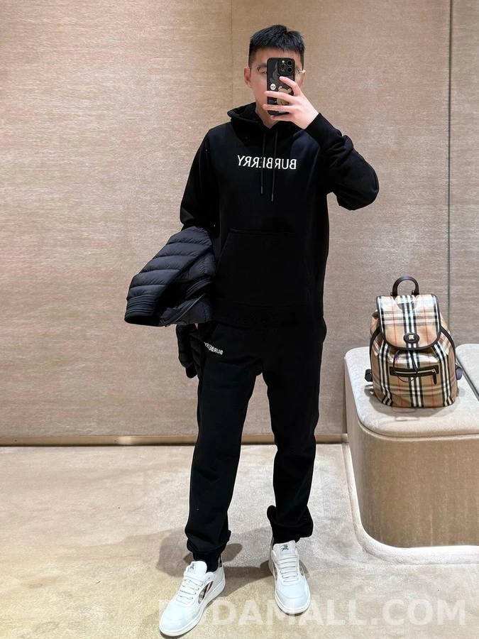 버버리 버버리 레터링 프린트 후드 티셔츠 상세 이미지