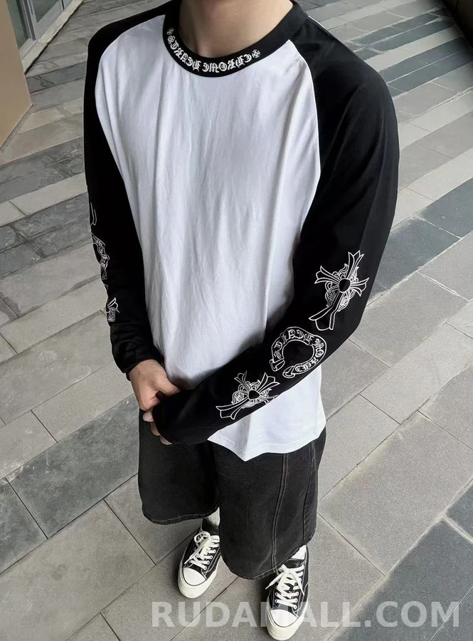 크롬하츠 크롬하츠 크로스 패턴 래글런 긴팔 티셔츠 상세 이미지
