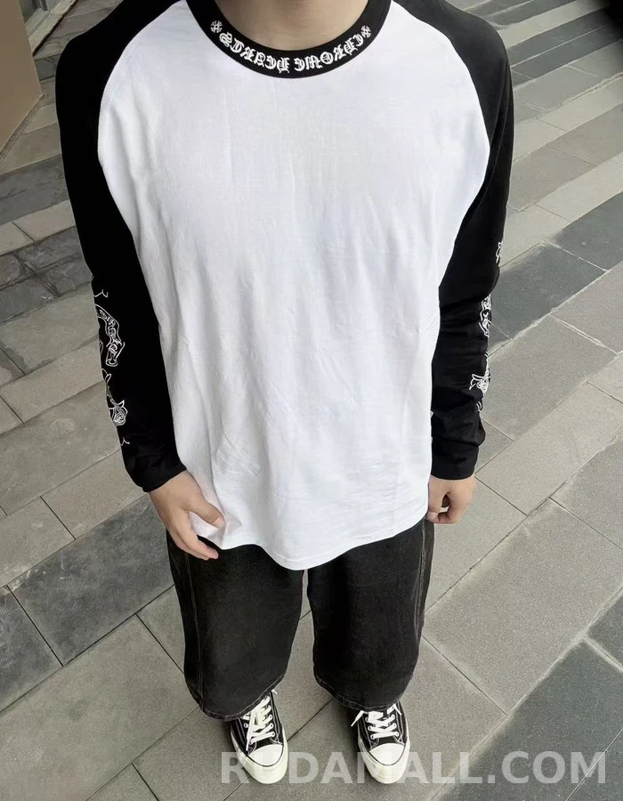 크롬하츠 크롬하츠 크로스 패턴 래글런 긴팔 티셔츠 상세 이미지