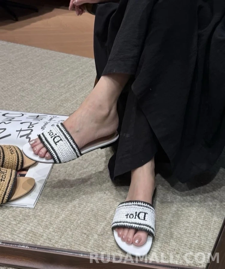 디올 디올 레터링 우븐 플랫 샌들 상세 이미지
