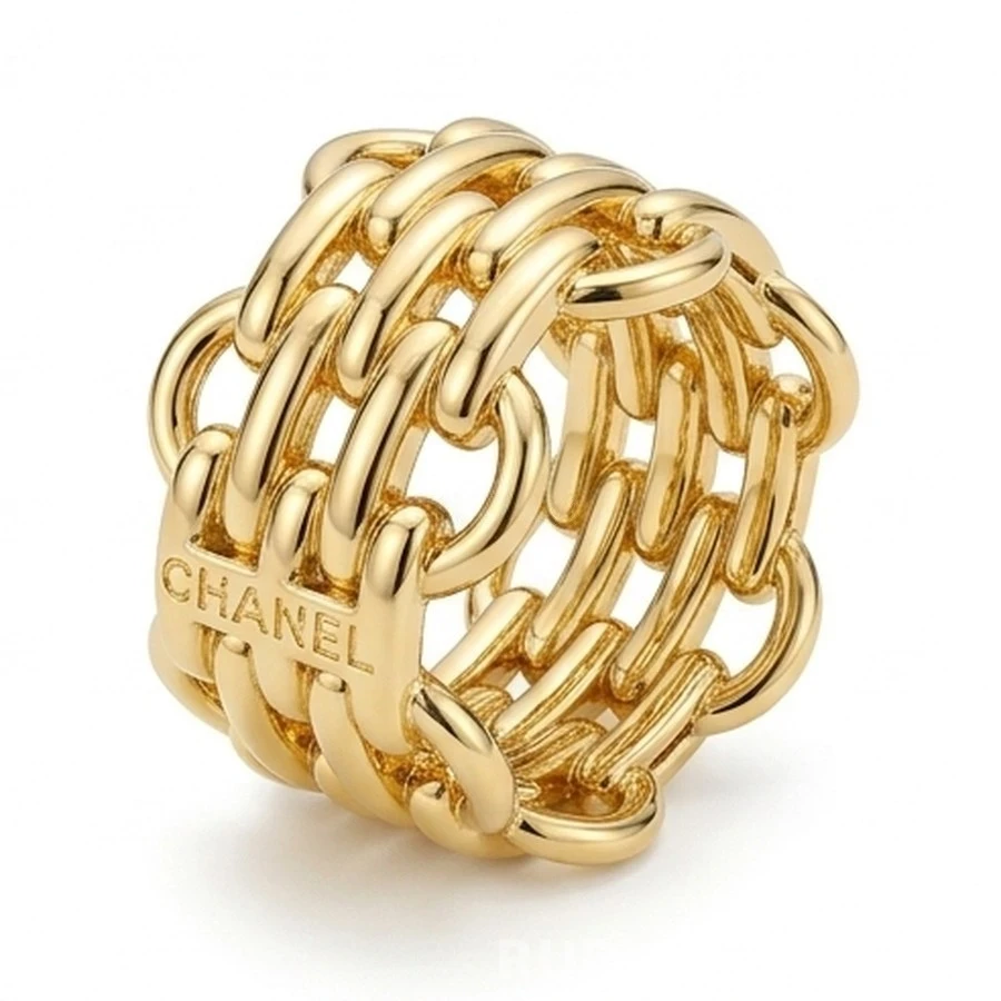 샤넬 샤넬 우븐 체인 로고 링 상세 이미지