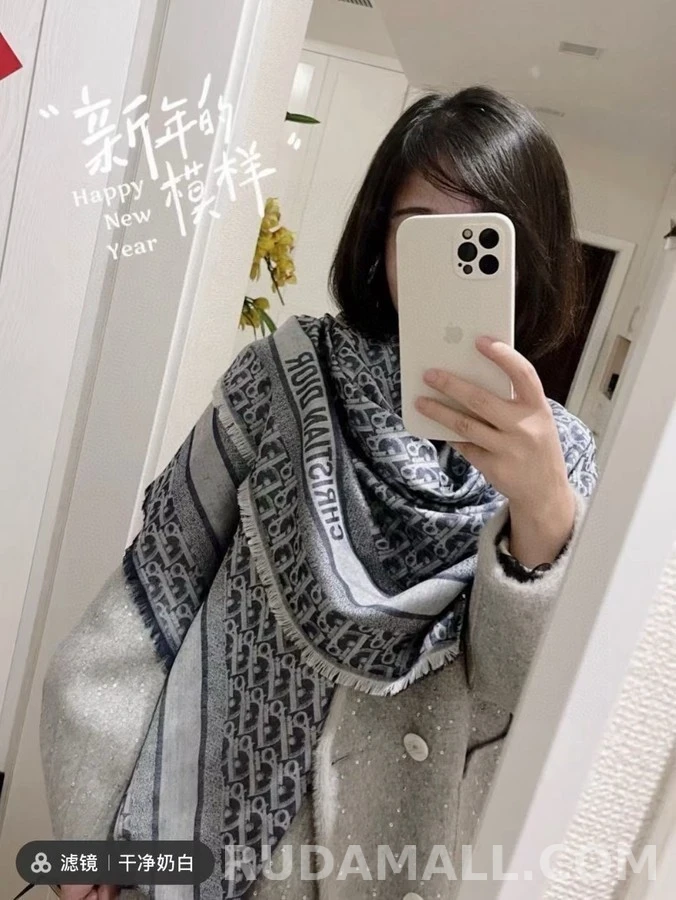 디올 디올 오블리크 레터링 자카드 머플러 상세 이미지