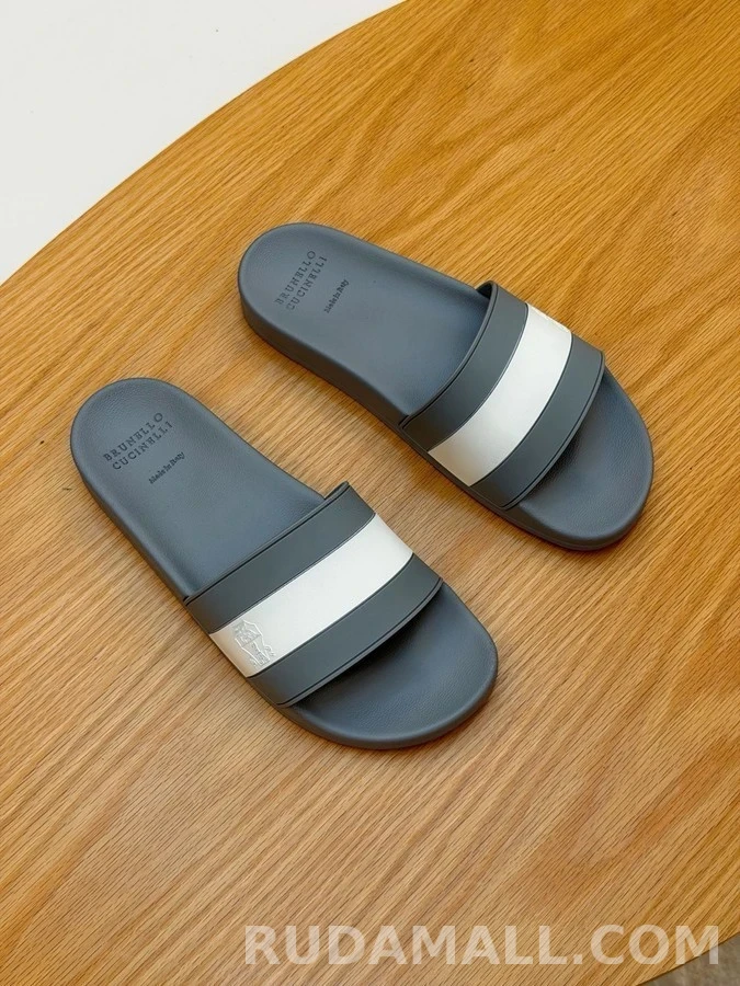 브루넬로 쿠치넬리 브루넬로 쿠치넬리 스트라이프 슬라이드 샌들 상세 이미지