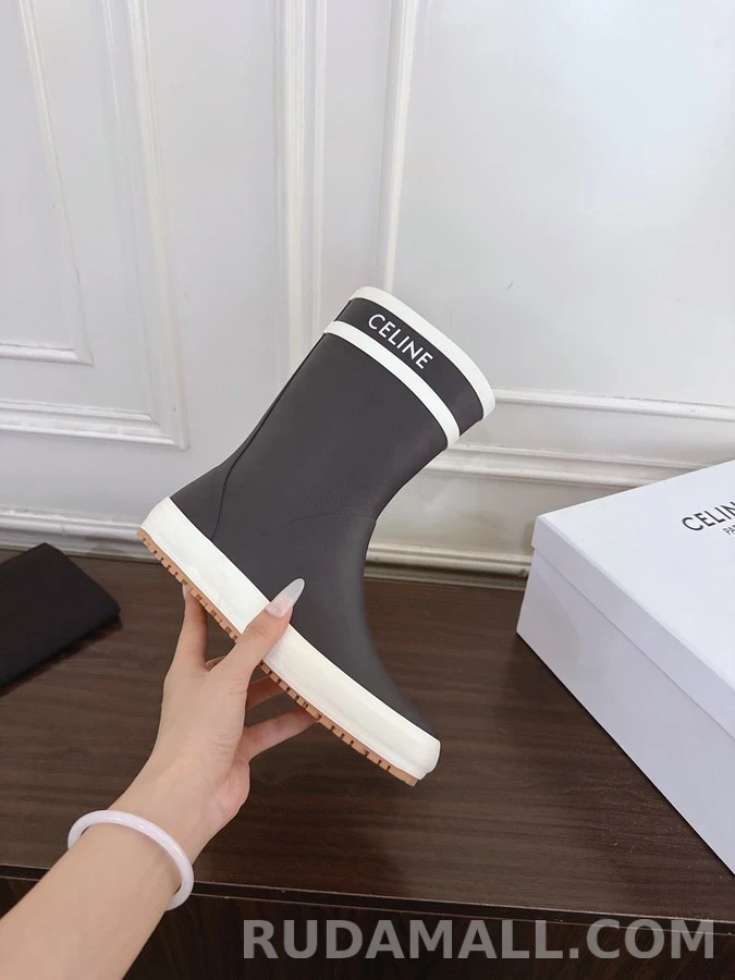 셀린느 셀린느 스트라이프 레터링 미들 레인부츠 상세 이미지