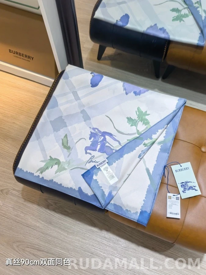 버버리 버버리 수채화 플라워 격자무늬 스카프 상세 이미지