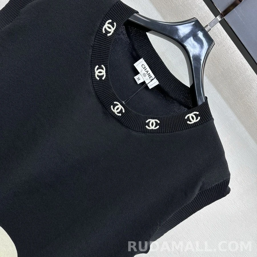 샤넬 샤넬 로고 배색 니트 베스트 상세 이미지