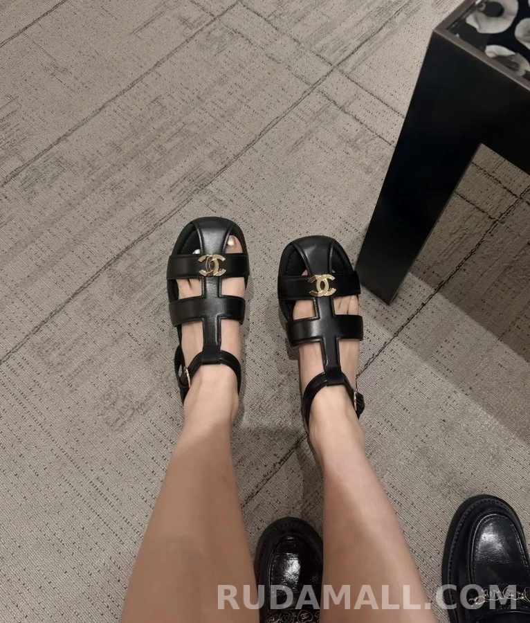 샤넬 샤넬 로고 로마 스트랩 샌들 상세 이미지
