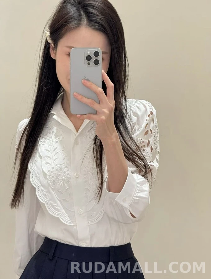 발렌티노 발렌티노 펀칭 자수 롱슬리브 셔츠 상세 이미지