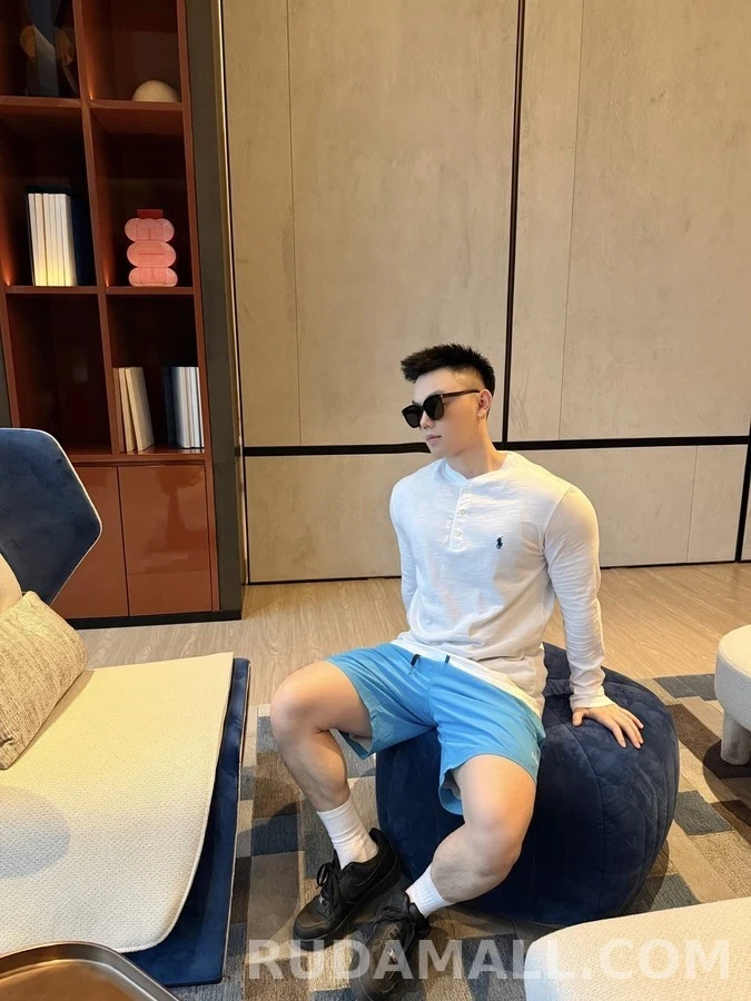 폴로 랄프 로렌 폴로 랄프 로렌 자수 헨리넥 긴팔 티셔츠 상세 이미지