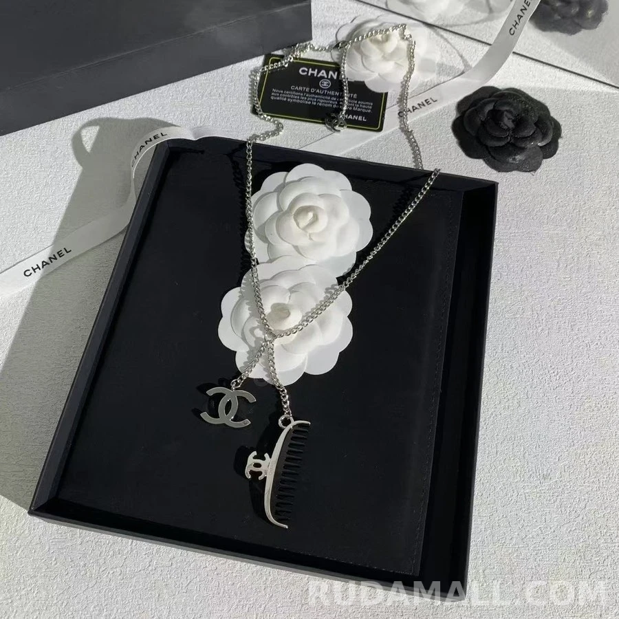 샤넬 샤넬 로고 빗참 목걸이 상세 이미지