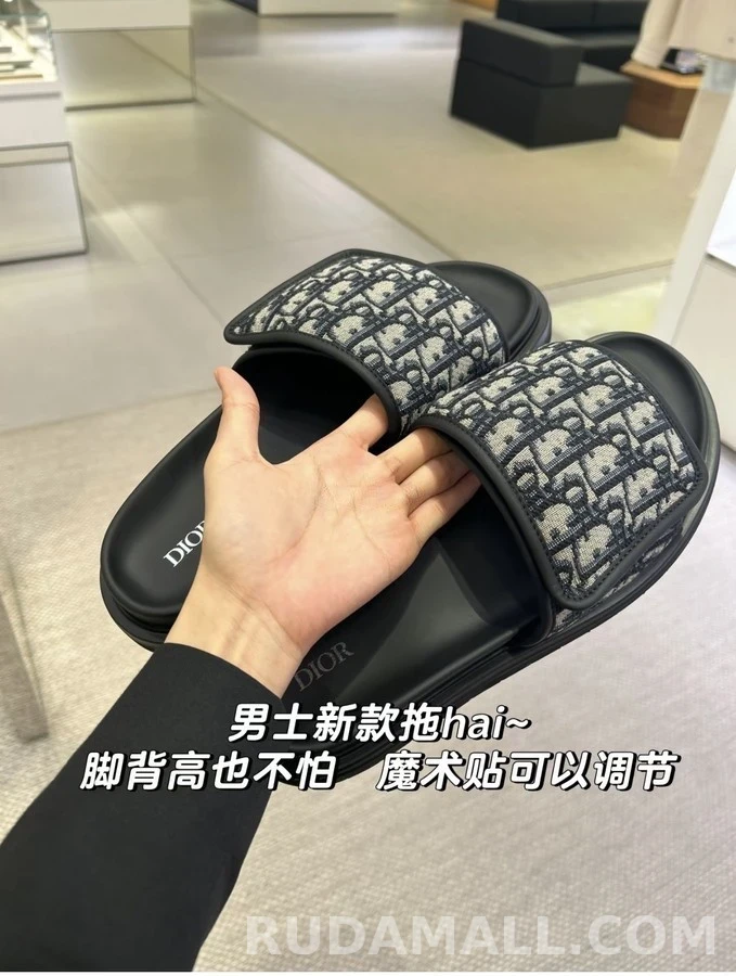 디올 디올 오블리크 모노그램 벨크로 슬라이드 상세 이미지