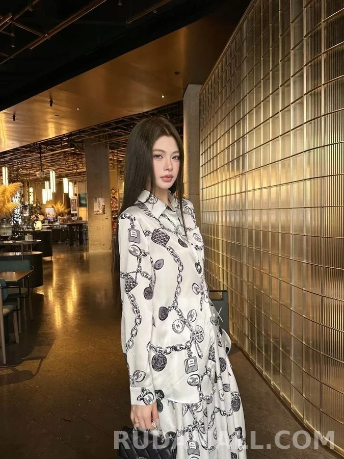 샤넬 샤넬 체인 프린트 셔츠 상세 이미지