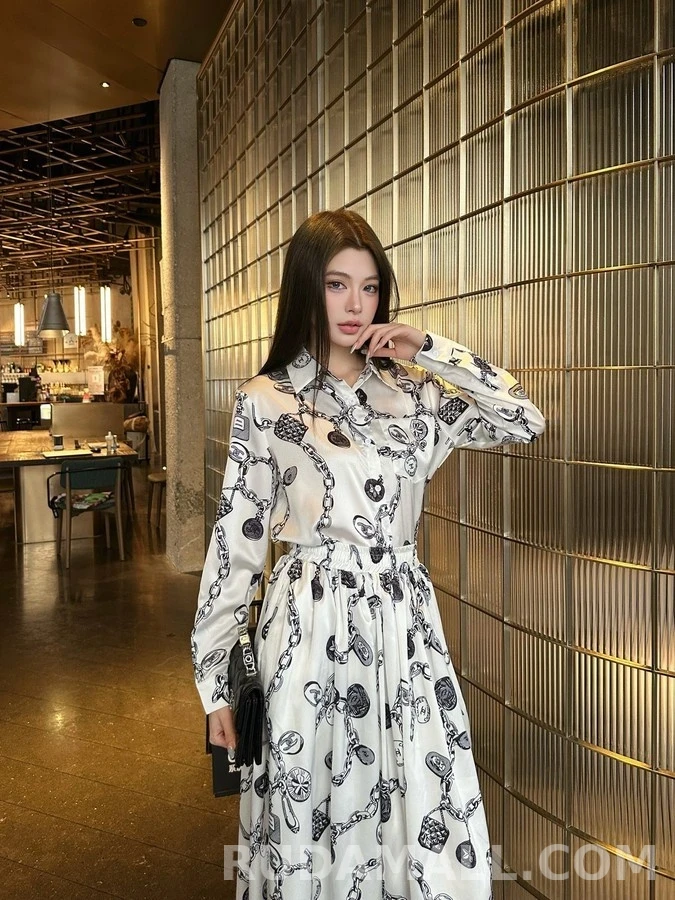 샤넬 샤넬 체인 프린트 셔츠 상세 이미지