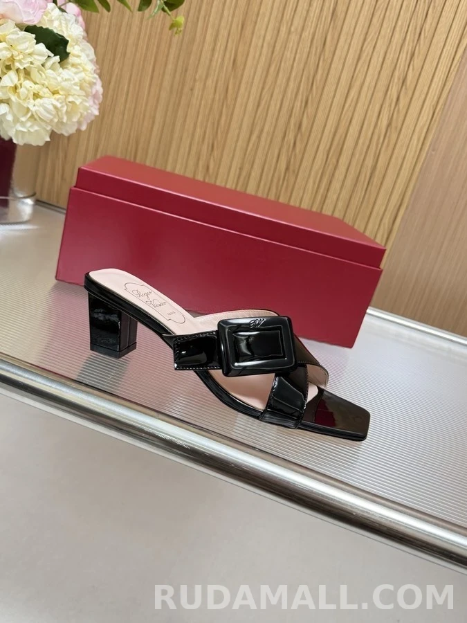 로저 비비에 로저비비에 스퀘어 버클 블록힐 뮬 상세 이미지