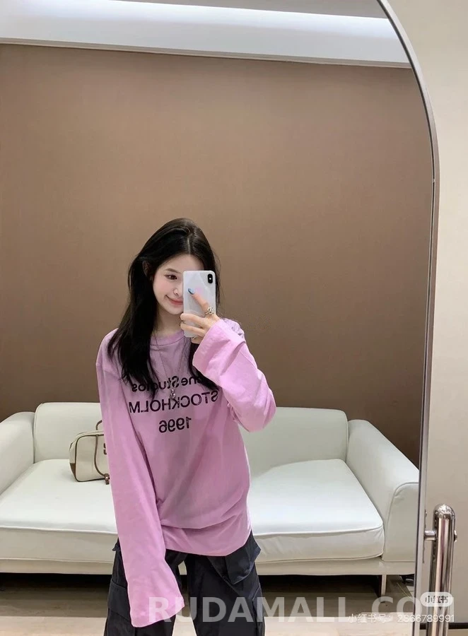 아크네 스튜디오 아크네 스튜디오 워시드 레터링 긴팔 티셔츠 상세 이미지