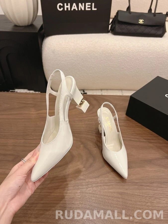 샤넬 샤넬 큐브 블록힐 슬링백 상세 이미지