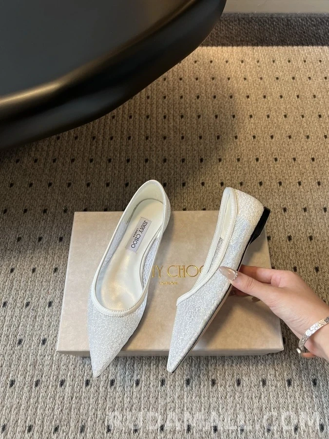 지미추 지미추 글리터 메쉬 뾰족코 플랫 상세 이미지