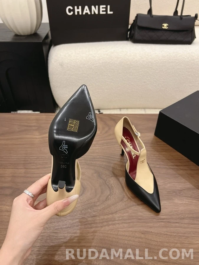 샤넬 샤넬 T-스트랩 배색 힐 상세 이미지