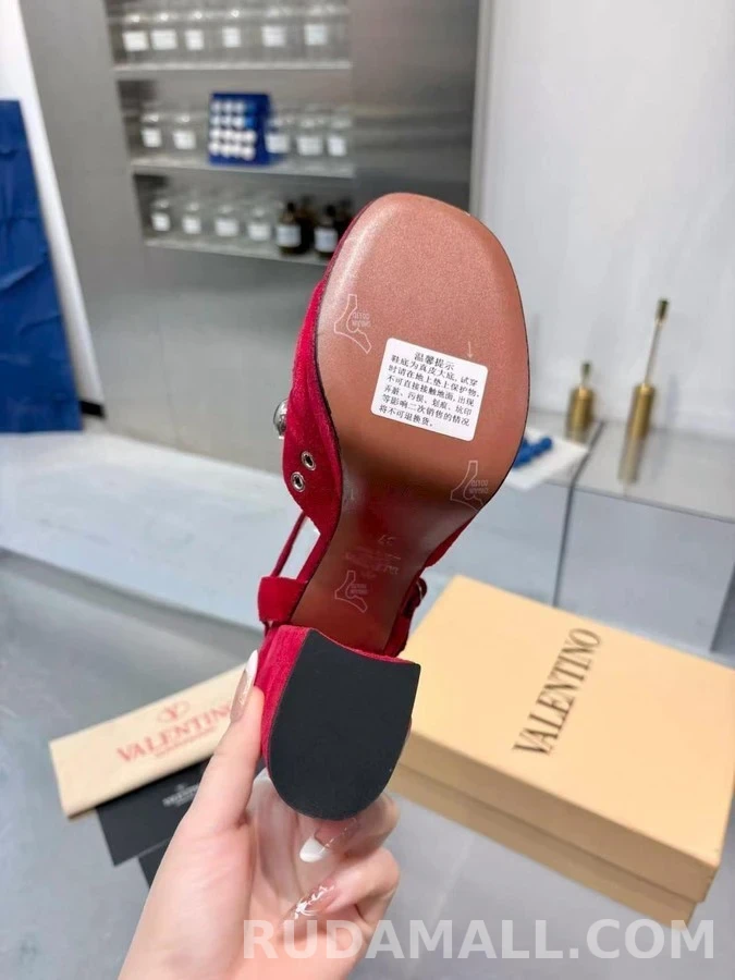 발렌티노 발렌티노 스터드 장식 플랫폼 샌들 상세 이미지
