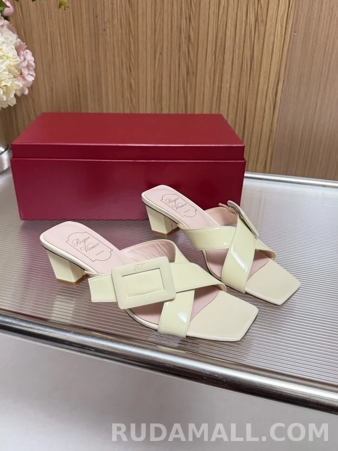 로저 비비에 로저비비에 사각 버클 교차 스트랩 뮬 샌들 상세 이미지