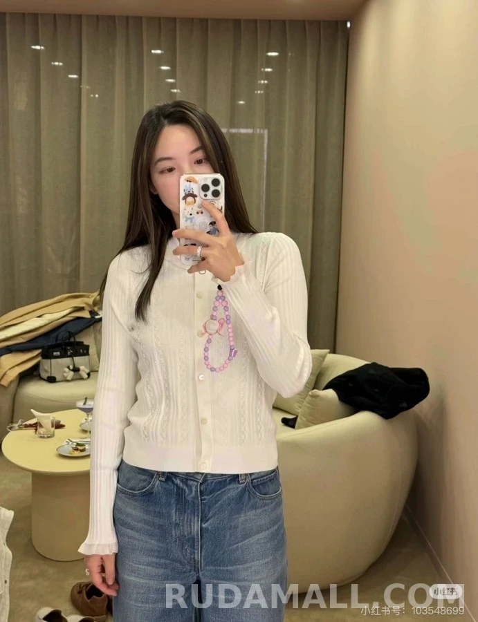 에르메스 에르메스 레이스 프릴 골지 가디건 상세 이미지