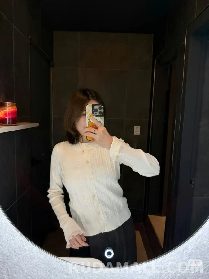 에르메스 에르메스 레이스 프릴 골지 가디건 상세 이미지