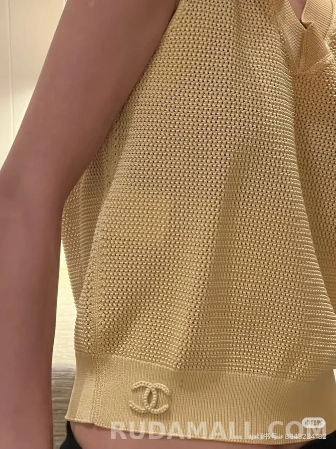 샤넬 샤넬 V넥 펀칭 니트 베스트 상세 이미지