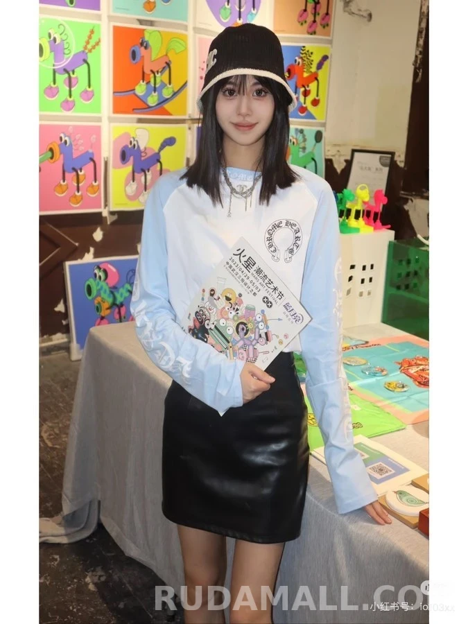 크롬하츠 크롬하츠 컬러블록 로고 긴팔 티셔츠 상세 이미지
