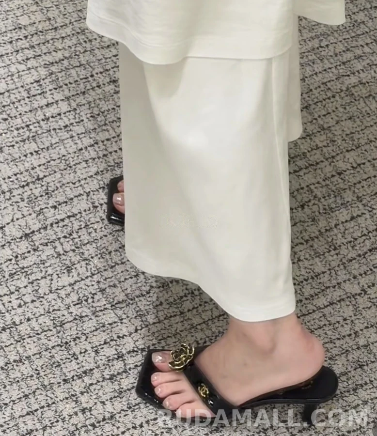 샤넬 샤넬 산차화 플라워 힐 샌들 상세 이미지