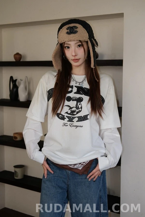 아크네 스튜디오 아크네 스튜디오 ACNE GYM 그래픽 레이어드 긴팔 티셔츠 상세 이미지