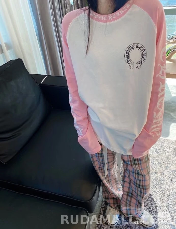 크롬하츠 크롬하츠 배색 래글런 긴팔 티셔츠 상세 이미지