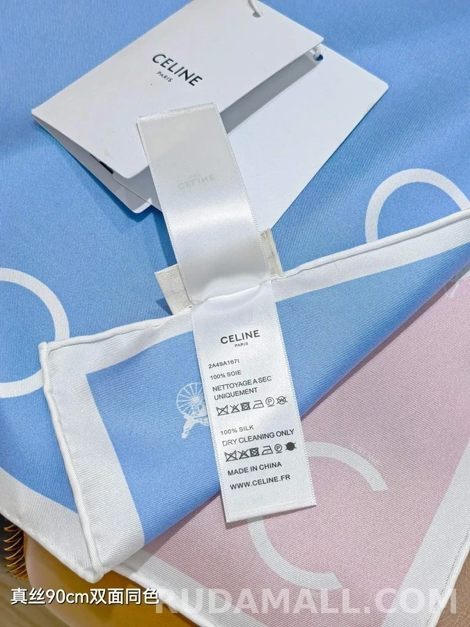 셀린느 셀린느 쿼드 컬러 블록 홀스 모티프 스카프 상세 이미지