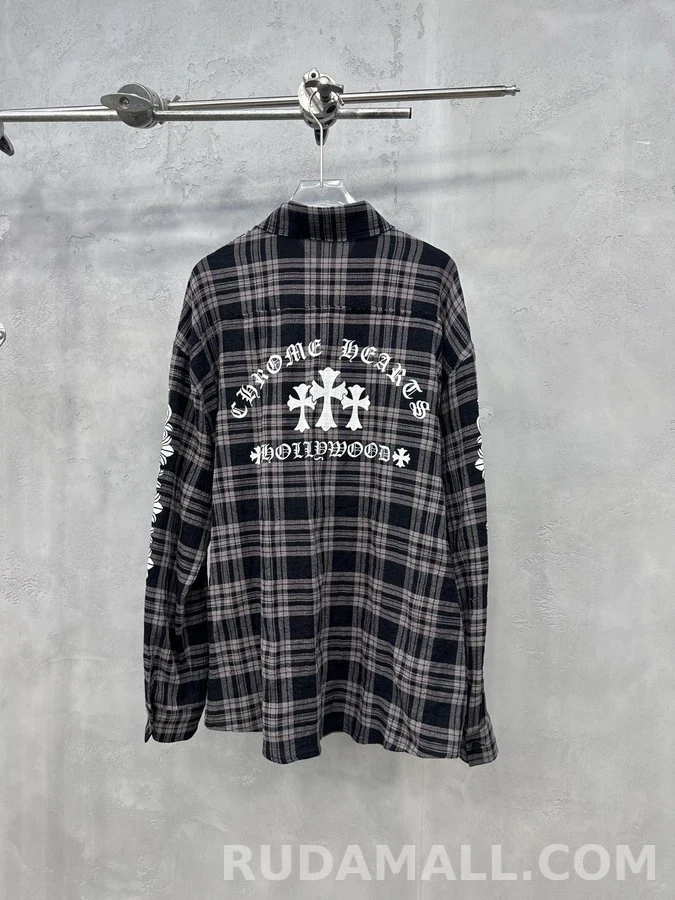 크롬하츠 크롬하츠 크로스 패턴 플래드 셔츠 상세 이미지