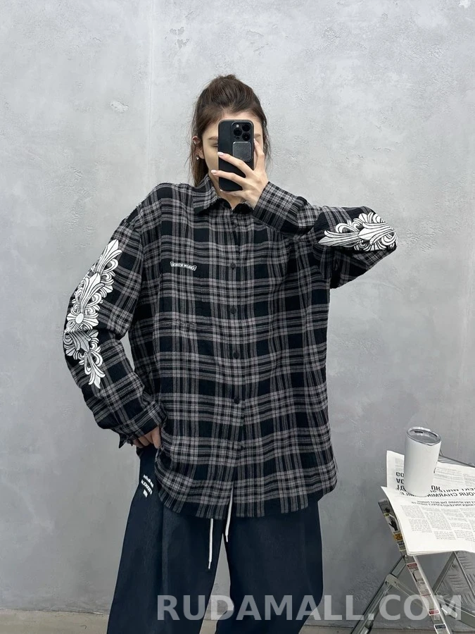 크롬하츠 크롬하츠 크로스 패턴 플래드 셔츠 상세 이미지