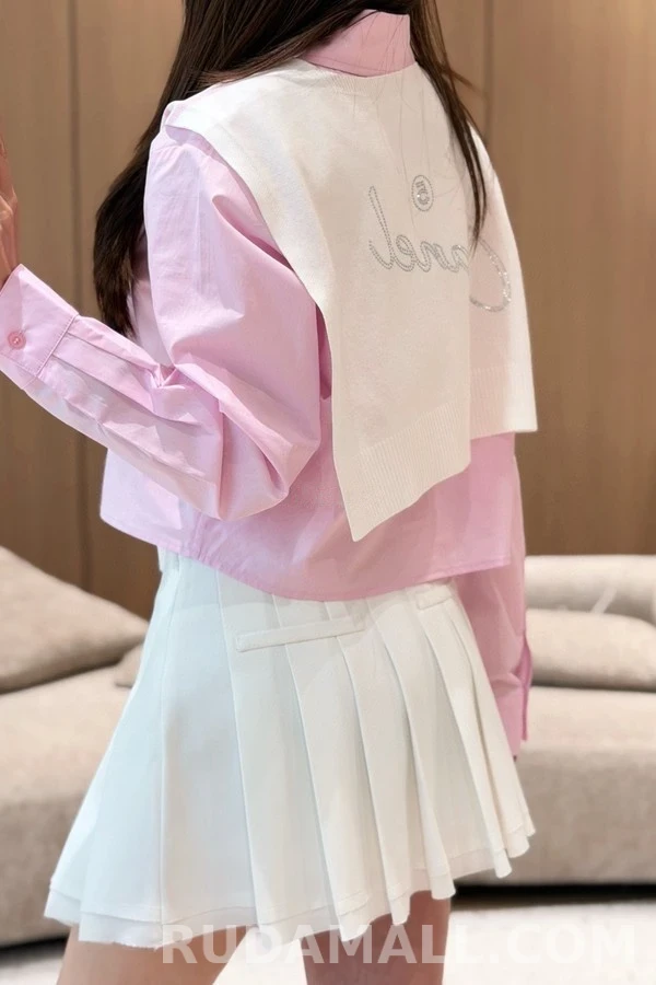 샤넬 샤넬 스트라이프 숄 투피스 셔츠 상세 이미지