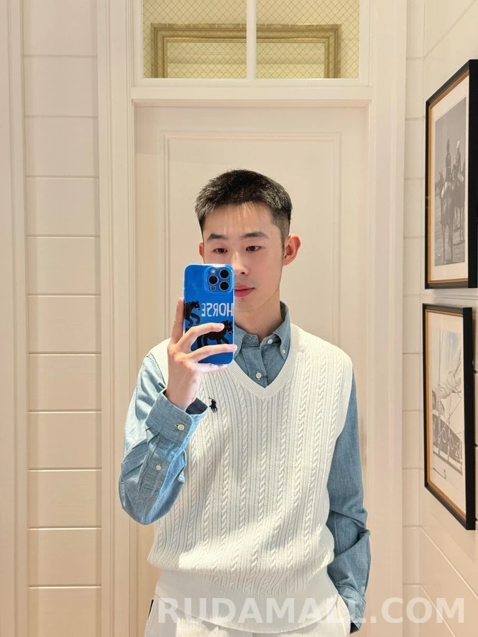 폴로 랄프 로렌 폴로 랄프 로렌 라운드넥 꽈배기 니트 베스트 상세 이미지